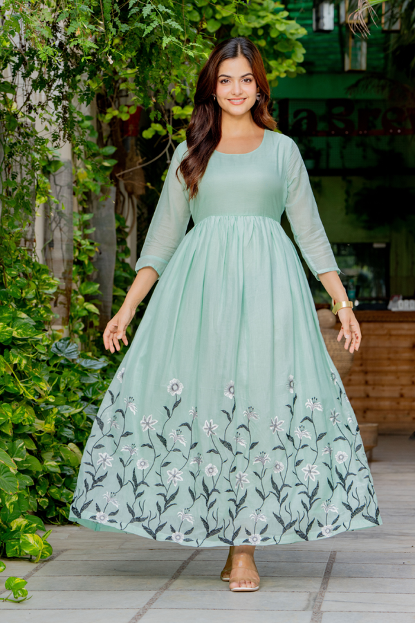 Aaradhya Floral Embroidered Anarkali Dress
